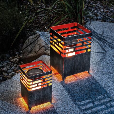 esotec Solar Feuerstelle Lagos im 2er-Set METALL wetterfest outdoor 102786 (1/5)