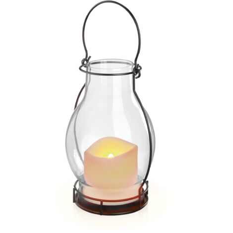 esotec Solar-Laterne DEKO DREAM Flackerlicht GLAS Solarleuchte für außen 102081