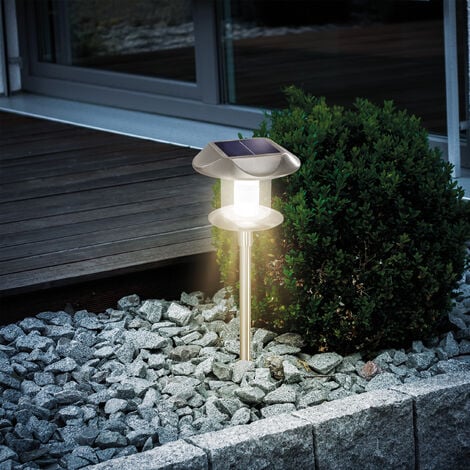 9 LED Solar Steck Leuchten Außen Wege Beleuchtungen Edelstahl Garten Living-XXL 
