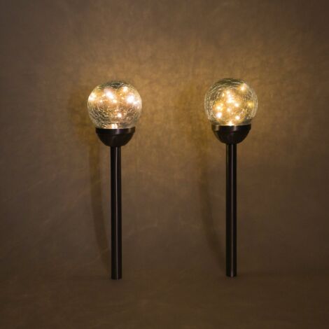 esotec LED Solar Steckleuchten Golden Balls 2er SET für außen outdoor 102312