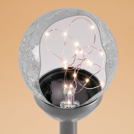 esotec LED Solar Steckleuchten Golden Balls 2er SET für außen outdoor 102312