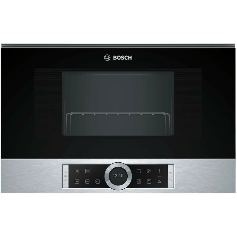 Microondas Bosch Ber634gs1 21 Litros Inox/negro Ap Derecha Integrable Sin Marco Electronico Sin Plato