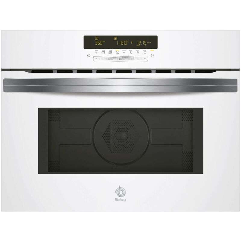 Horno Balay 3cw5179b2 Cristal Blanco Compacto Multifuncion+microondas Clase A Encastrable 45cms 44 L Apertura Abatible Plato Gi