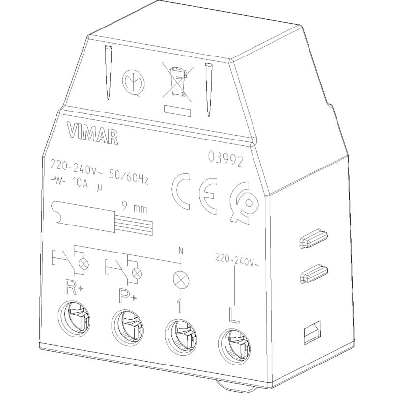 VIMAR Serie QUID - Modulo relè da incasso - con reset - NO 10A