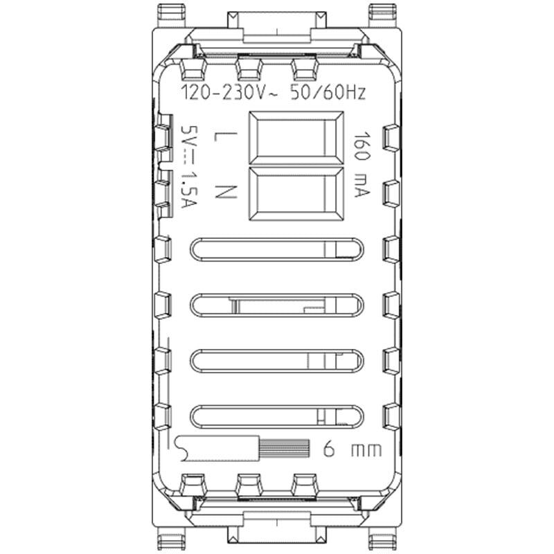 Presa USB Vimar Eikon 5V1,5A grigio 20292