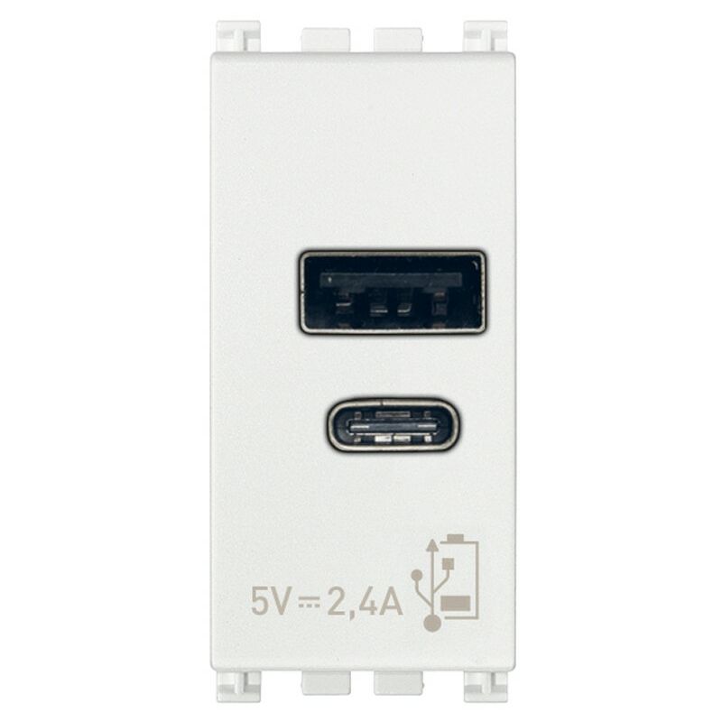 Alimentatore Vimar Arke USB A+C 5V 2,4A 1 modulo bianco 19292.AC.B