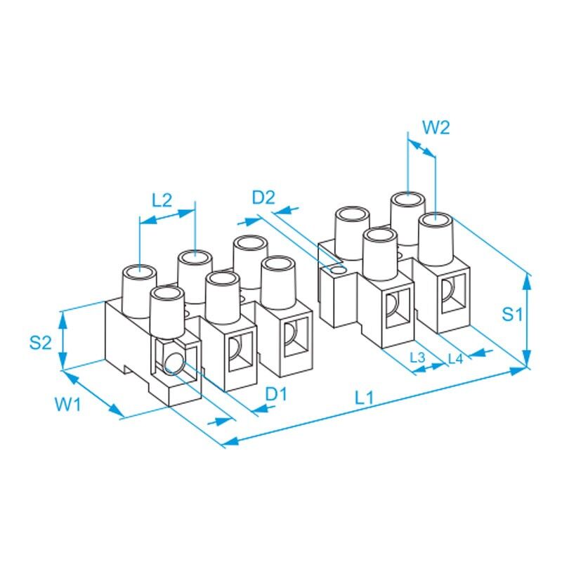 Adels 230/12 Morsettiera tipo Mammut 12 poli sezione 4 mm² 24