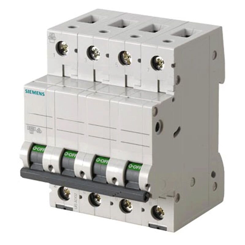 Interruttore magnetotermico Siemens 4P 6A 6kA tipo C 4 moduli 5SL64067BB