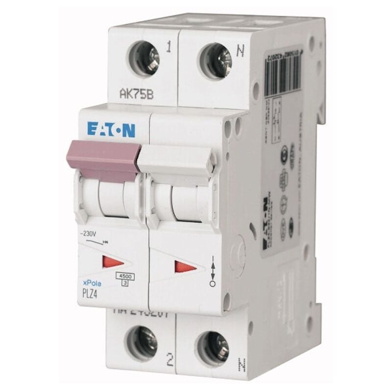 Interruttore magnetotermico Eaton 32A 1P+N 4,5KA 2 moduli 243233