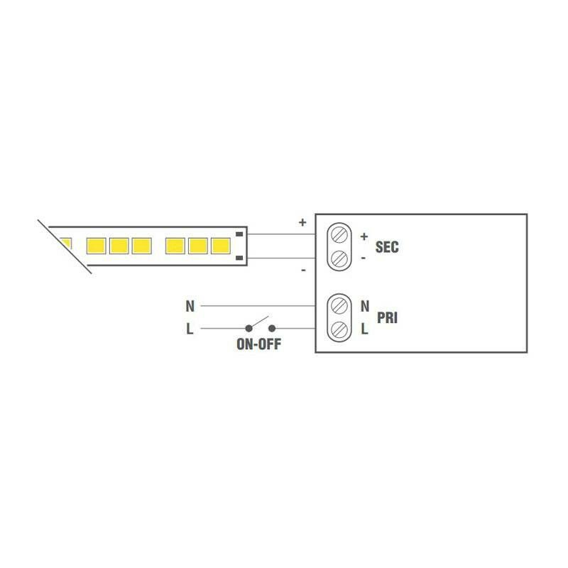 Alimentatore per strip LED LEF 16,8W 12VDC tensione costante IP20 LE1512