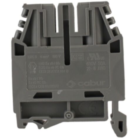 Morsetto passante standard Cabur 6mmq Grigio CBC06GR