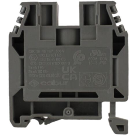 Morsetto passante standard Cabur 25mmq Grigio CBC16GR