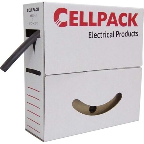CellPack 127057 Termoretraibile senza colla Nero 6.40 mm 3.20 mm Restringimento:2:1 10 m