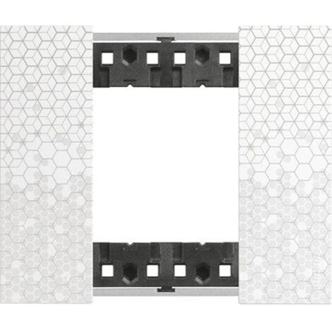 Placca Bticino Living Now 2 moduli colore Pixel KA4802MW