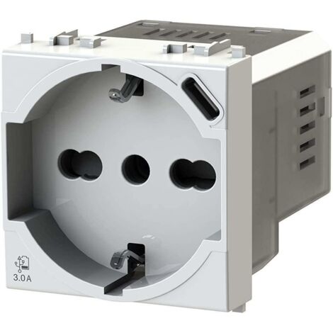 Presa bipasso e schuko 4Box P40 con USB 3.0A Vimar Plana 4B.V14.P40.USB