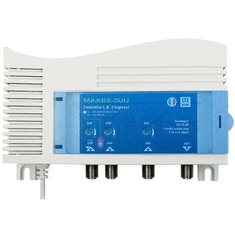 Centralino FTE con 3 ingressi BIII+DAB/UHF/UHF 25DB MAX25-3UU