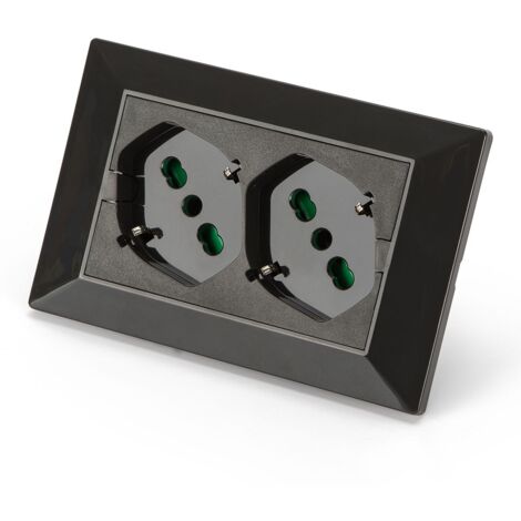 Fanton multipresa da incasso per scatola a 3 moduli con 2 prese universali grigio antracite 42101