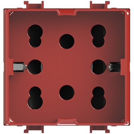 Presa Schuko 4Box SIDE per serie Bticino Matix rossa 2 moduli 4B.AMR.H21 (1/5)