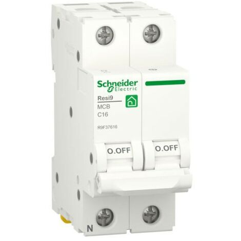 Interruttore magnetotermico Schneider 16A 1P+N 4,5KA C 2 moduli R9F37616