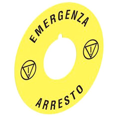 Disco di emergenza Lovato per pulsanti a fungo 60mm LPXAU114