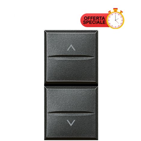 Doppio tasto commutatore 1-0-2 Bticino Axolute assiale antracite HS4027
