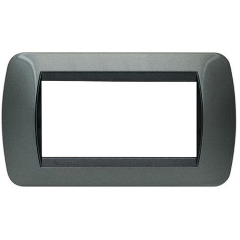 Bticino Living International placca 4 moduli acciaio scuro L4804AC