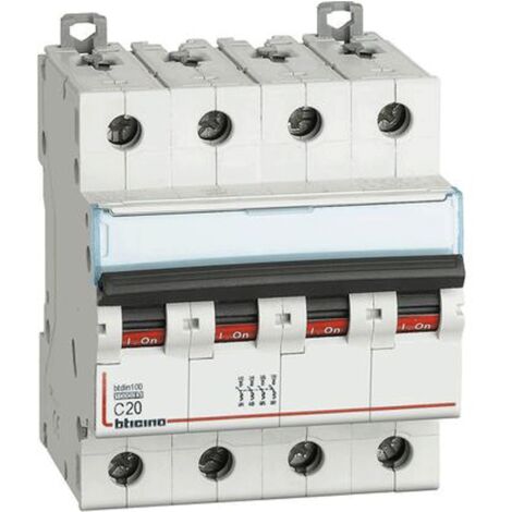 Bticino magnetotermico 4 poli 20A curva C 10kA FH84C20