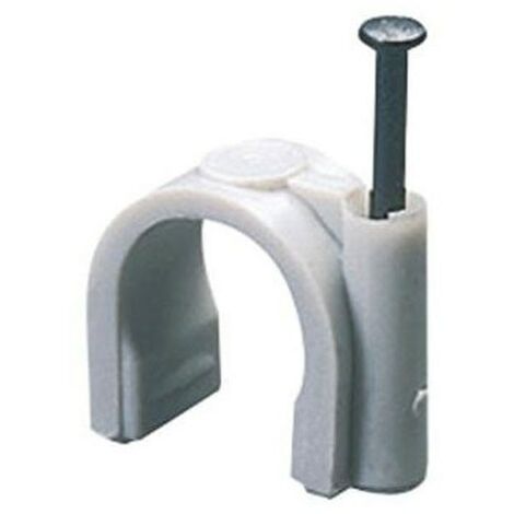 Graffetta fissacavo plastica diametro 10 grigio 100pz