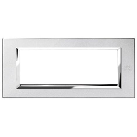 Urmet Simon Nea placca 6 moduli argento mercurio 13906.AM