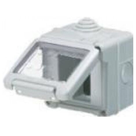 GEWISS GW27042 - Contenitore Per Apparecchi System - Stagno - 2 Posti - Grigio Ral 7035 - IP55