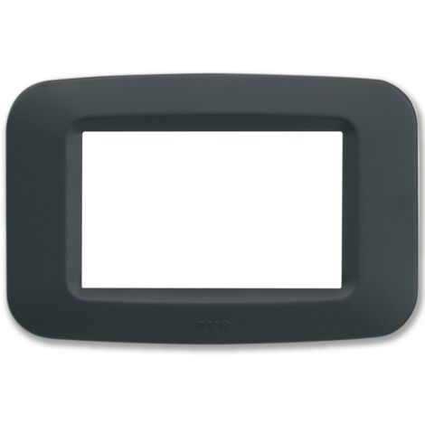 Placca in tecnopolimero Ave Banquise Sistema 45 3 Moduli Grigio Noir 45PY03GN