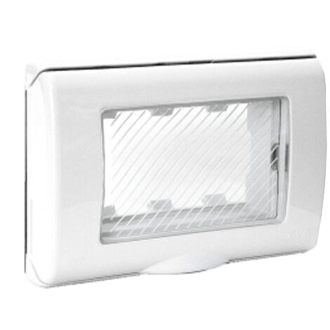Placca Stagna per Serie Ave Sistama 45 con coperchio IP55 3 Moduli Bianco 45SP43BN