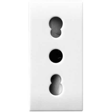AVE Presa bipasso Domus S44, colore RAL 9010, 2P+T 10/16A 250V finitura lucida 1 Mod.441006/15TS