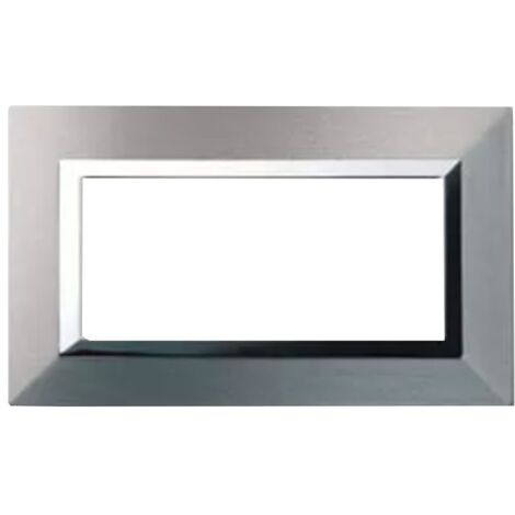 Placca Ave Zama Sistema 44 metallo 4 moduli alluminio naturale 44P94ALS