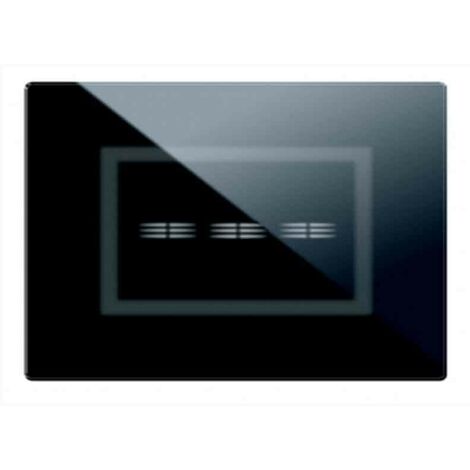 Placca Ave Touch in vetro 3 moduli Per 3 comandi a scomparsa colore Nero finitura lucida 44PVTC3NAL