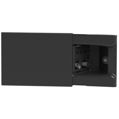 Presa a scomparsa 4Box Hide 3 moduli scorrevole con una presa bipasso e presa Tv/Sat grigio scuro