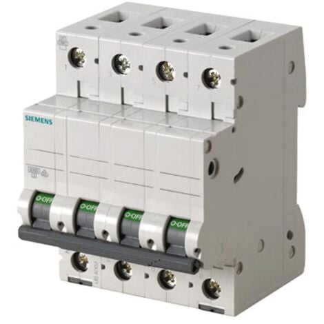 Interruttore magnetotermico Siemens 4P 6A 6kA tipo C 4 moduli 5SL64067BB