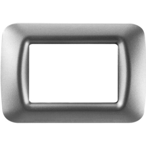 Placca top Gewiss system titanio metallizzata 3 posti GW22603