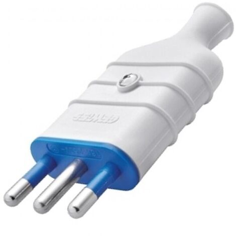 spina volante gewiss prolunga elettrica professionale bianco 10A maschio