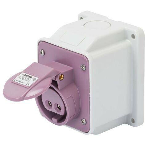 Presa fissa Gewiss da parete  2P 16A IP44 viola 24V GW62456