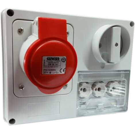 Presa interbloccata Gewiss 3P+T 32A IP44 380V senza cassetta GW66141