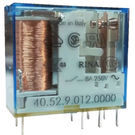 Mini Relè Finder 2 scambi 8A bobina 12VDC continua 405290120000