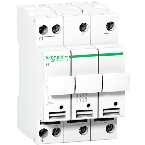 Portafusibile Schneider 3P+N 32A 10,3X38 3 moduli A9N15658