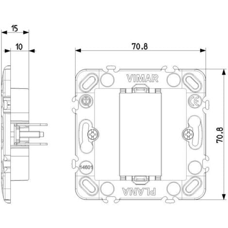 Supporto Vimar Plana 1 modulo con griffe per scatole tonde 14601