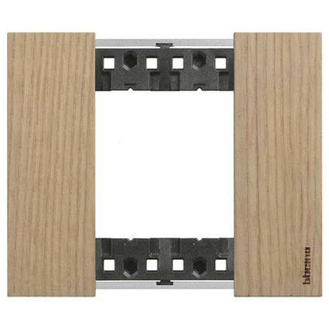 Placca Bticino Living Now 2 moduli colore legno rovere KA4802LM