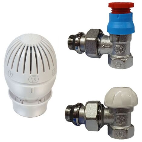 Kit valvola e detentore Giacomini per radiatore 3/8 squadra R470FX002