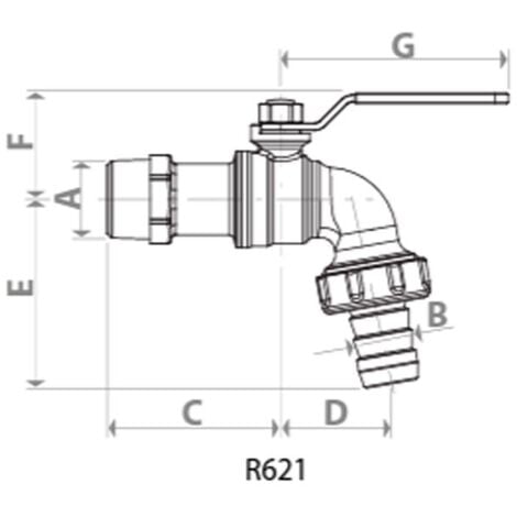 Rubinetto portagomma Giacomini maniglia a leva R621X003