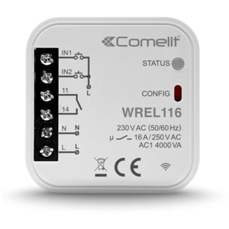 Modulo smart home Wi-Fi Comelit per gestione Prese 1 Uscita 16A WREL116