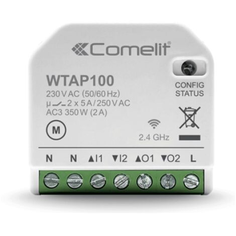 Modulo smart home Wi-Fi Comelit per gestione tapparelle 2 Uscite WTAP100