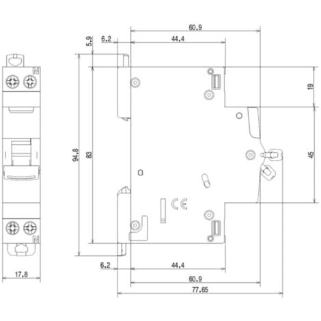 Interruttore magnetotermico Bticino 16A 1P+N 4,5 kA curva C